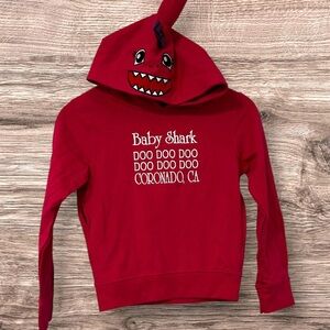Wild Child Baby Shark Embroidered Pullover Hoodie Sweatshirt in Pink Girl Size 6